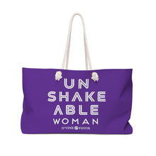 Load image into Gallery viewer, UNSHAKEABLE WOMAN - PURPLE Weekender Bag