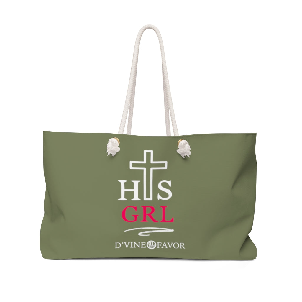 His Girl - Army Green Weekender Bag