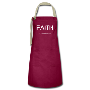 FAITH - Artisan Apron - burgundy/khaki