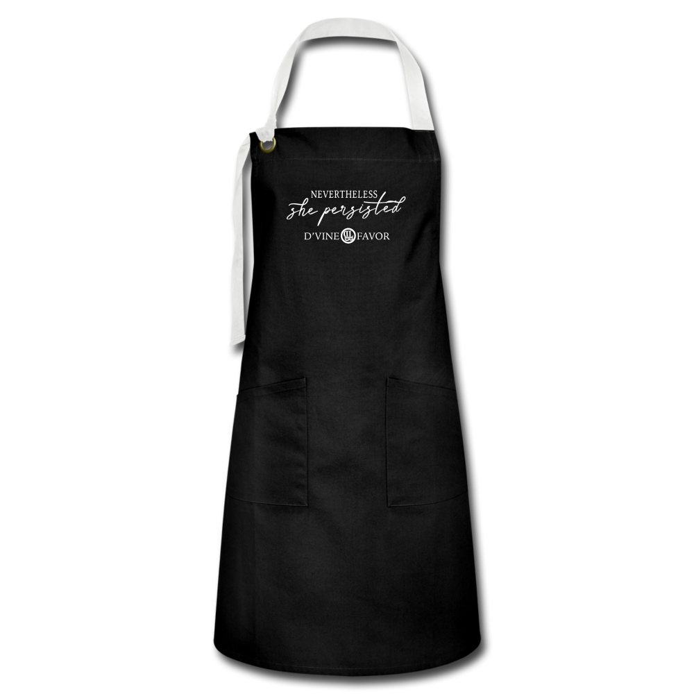 She Persisted - Artisan Apron - black/white