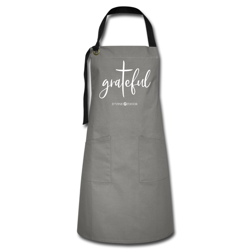 Grateful - Artisan Apron - gray/black