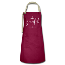 Load image into Gallery viewer, Grateful - Artisan Apron - burgundy/khaki