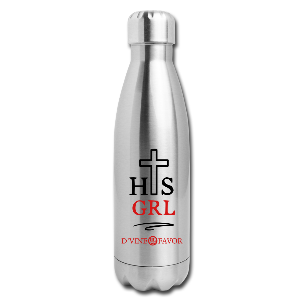 His Girl - Insulated Stainless Steel Water Bottle - silver