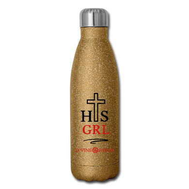 His Girl - Insulated Stainless Steel Water Bottle - gold glitter