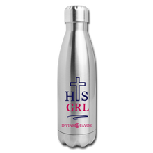 Load image into Gallery viewer, His Girl - Navy/Pink Insulated Stainless Steel Water Bottle - silver