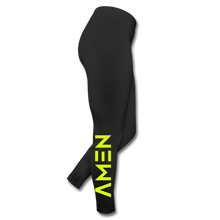 Load image into Gallery viewer, Amen - Neon Yellow with Logo Leggings - black