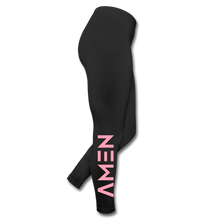 Load image into Gallery viewer, Amen - Light Pink Logo Leggings - black