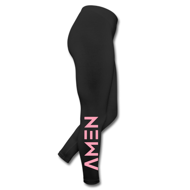 Amen - Light Pink Logo Leggings - black