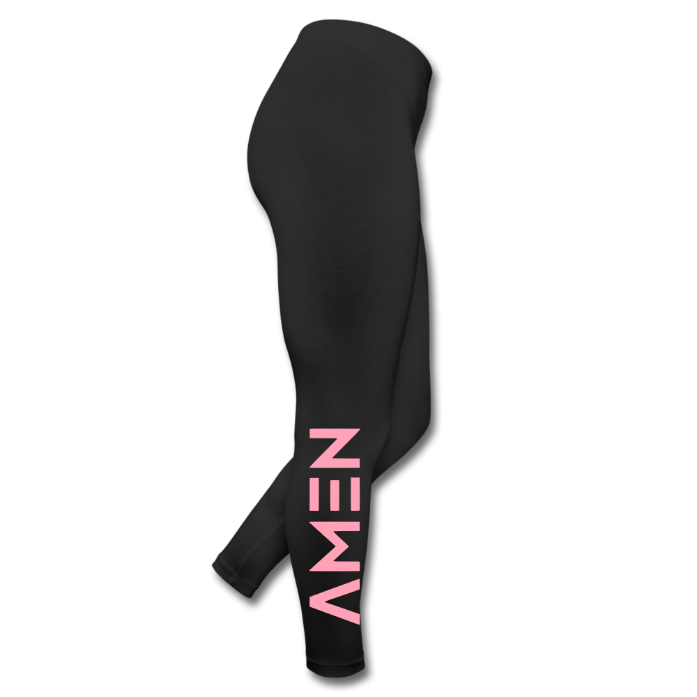 Amen - Light Pink Logo Leggings - black