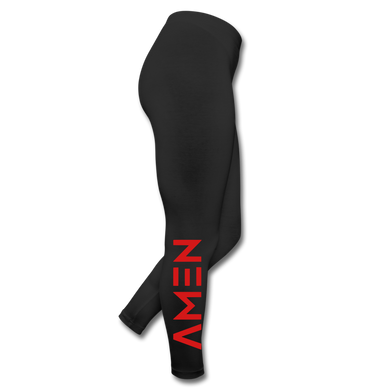 Amen - Red Leggings with Logo - black