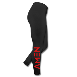 Amen - Red Leggings with Logo - black