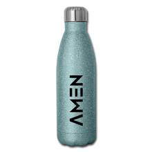 Load image into Gallery viewer, AMEN - Insulated Stainless Steel Water Bottle - turquoise glitter