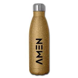 AMEN - Insulated Stainless Steel Water Bottle - gold glitter