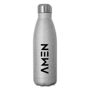 AMEN - Insulated Stainless Steel Water Bottle - silver glitter