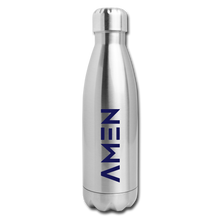 Load image into Gallery viewer, AMEN - Navy Insulated Stainless Steel Water Bottle - silver