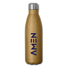 Load image into Gallery viewer, AMEN - Navy Insulated Stainless Steel Water Bottle - gold glitter