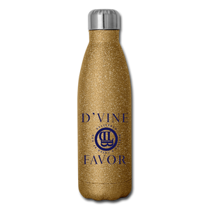 AMEN - Navy Insulated Stainless Steel Water Bottle - gold glitter