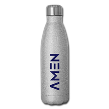 Load image into Gallery viewer, AMEN - Navy Insulated Stainless Steel Water Bottle - silver glitter