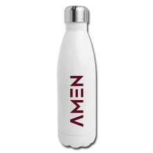 Load image into Gallery viewer, Amen - Maroon Insulated Stainless Steel Water Bottle - white