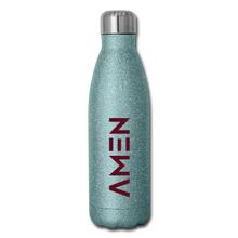 Load image into Gallery viewer, Amen - Maroon Insulated Stainless Steel Water Bottle - turquoise glitter