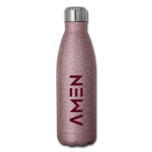 Load image into Gallery viewer, Amen - Maroon Insulated Stainless Steel Water Bottle - pink glitter