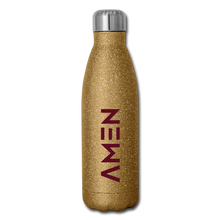 Load image into Gallery viewer, Amen - Maroon Insulated Stainless Steel Water Bottle - gold glitter