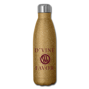 Amen - Maroon Insulated Stainless Steel Water Bottle - gold glitter