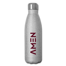 Load image into Gallery viewer, Amen - Maroon Insulated Stainless Steel Water Bottle - silver glitter