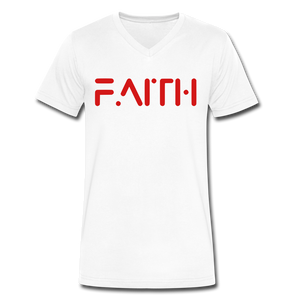 FAITH - Unisex V-Neck T-Shirt - white