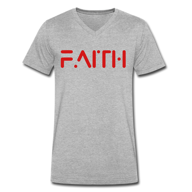 FAITH - Unisex V-Neck T-Shirt - heather gray