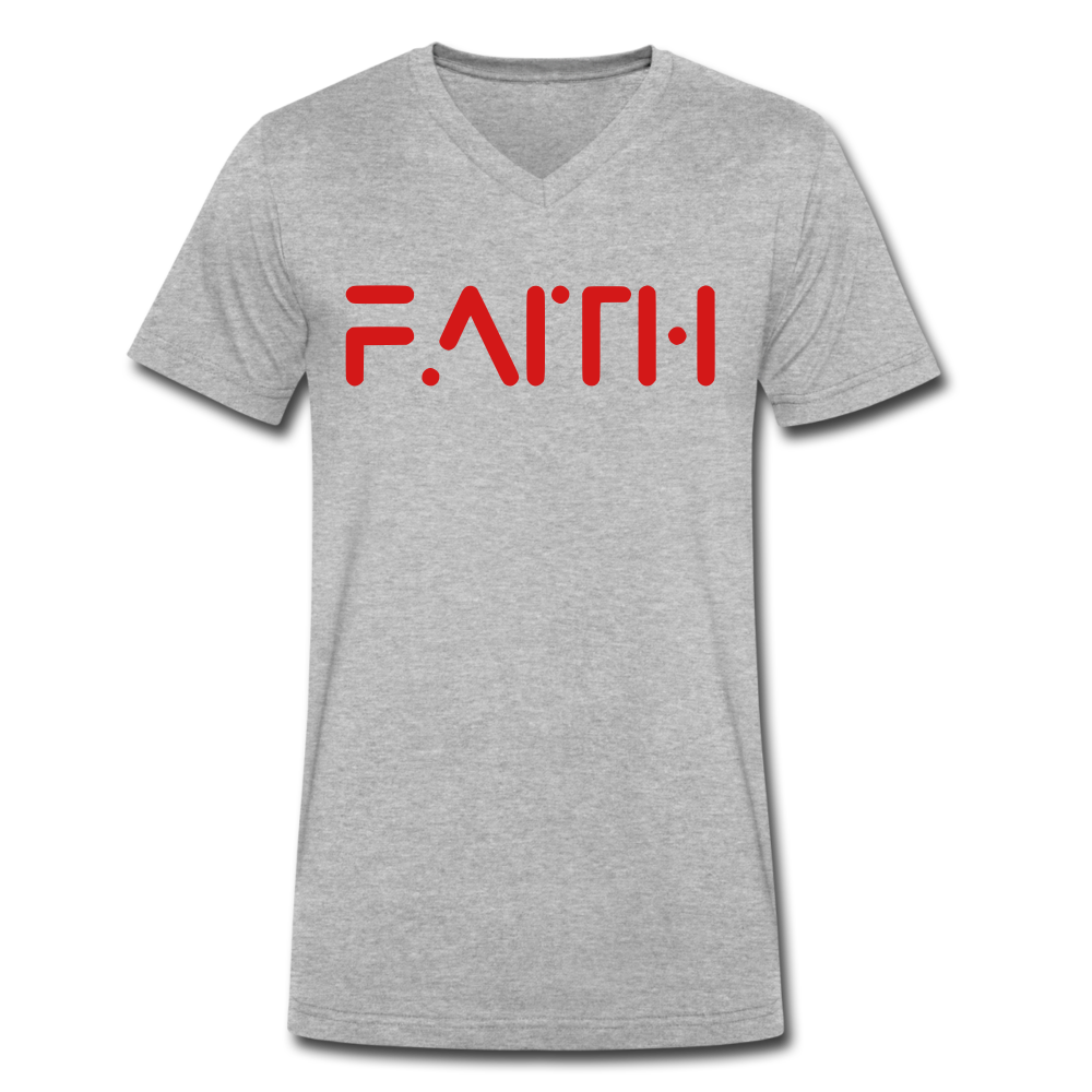 FAITH - Unisex V-Neck T-Shirt - heather gray