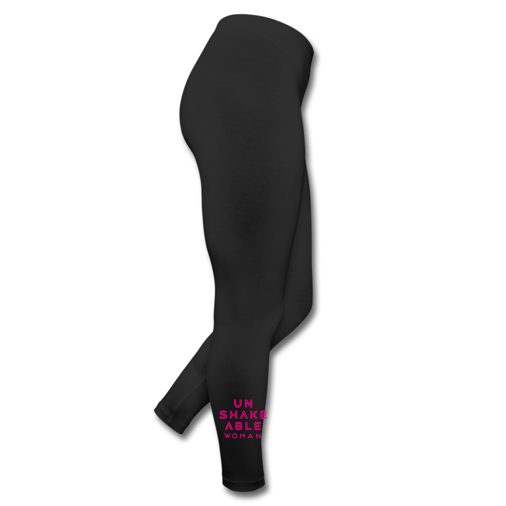 Unshakeable Woman - Neon Pink Leggings - black